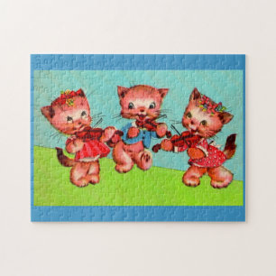 Puzzle trío violinista kitten