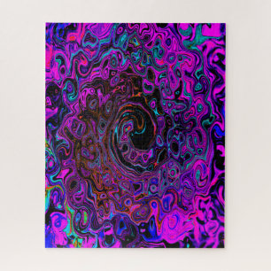 Puzzle Trípedo negro y magenta retro líquido giratorio