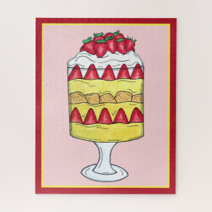 Puzzle Triple inglesa Fruit Custard Postre comida británi