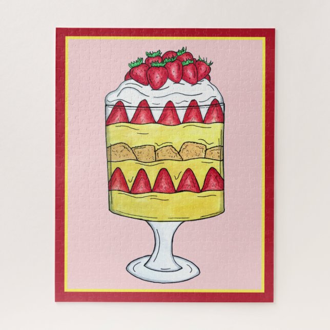 Puzzle Triple inglesa Fruit Custard Postre comida británi (Vertical)