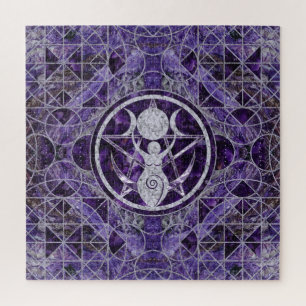 Puzzle Triple luna - Diosa - Ametista y plateado