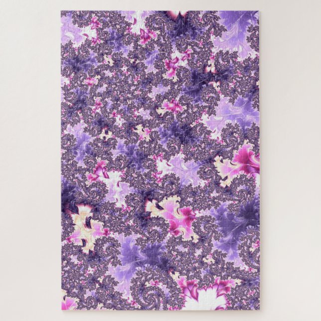 Puzzle Trippy Funky Boho Pastel Espiral Fractal Art (Vertical)