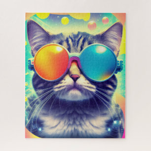 Puzzle Trippy Gato de viaje con ácido psicodélico en Guay