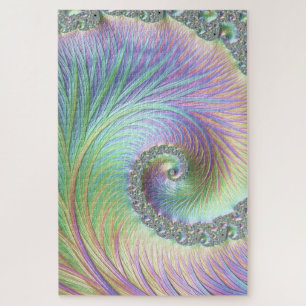 Puzzle Trippy Groovy Pastel Arcoiris Espiral de arte frac