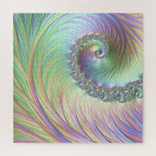 Puzzle Trippy Groovy Pastel Arcoiris Espiral de arte frac