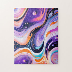 Puzzle Trippy Purple Liquid Art Wall Art