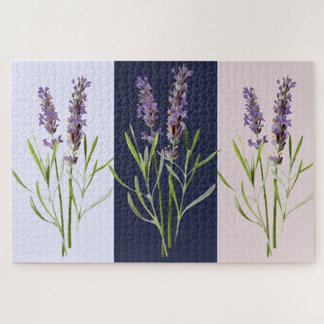 Puzzle Tríptico de lavanda vintage (Horizontal)