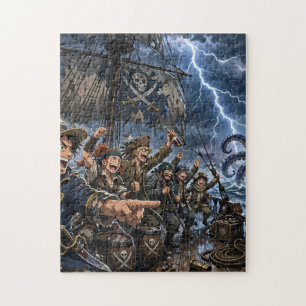 Puzzle Tripulación pirata en la tormenta