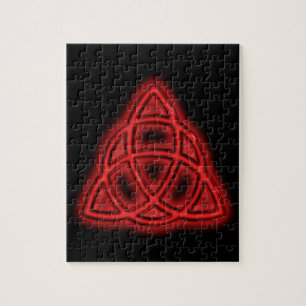 Puzzle Triquetra de neón rojo