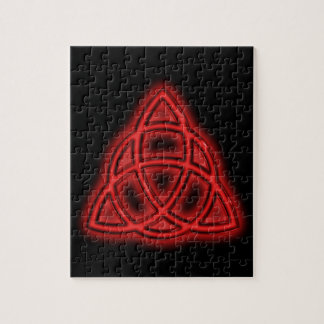 Puzzle Triquetra de neón rojo
