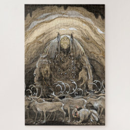 Puzzle “Trolls y Caribú” Acuarela de John Bauer