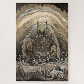 Puzzle “Trolls y Caribú” Acuarela de John Bauer