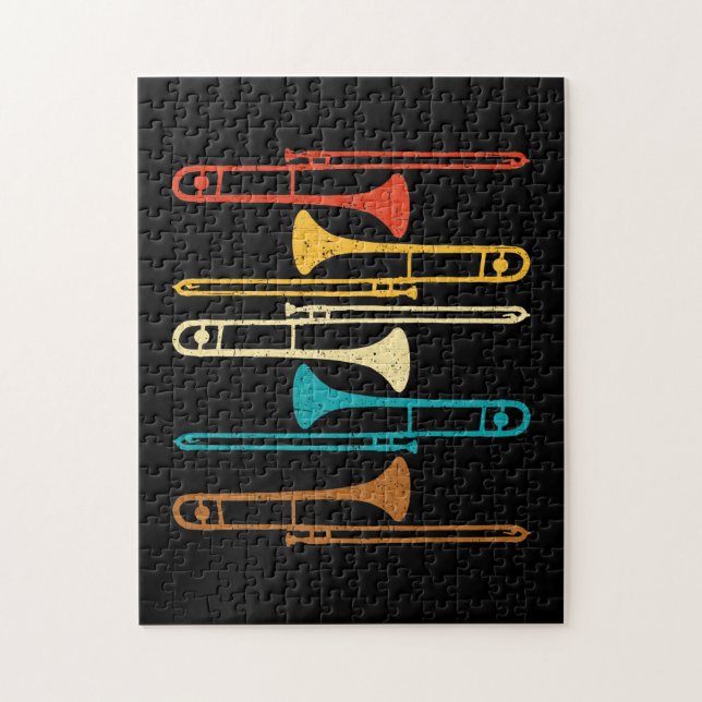 Puzzle Trombona Retro - Jazz (Vertical)