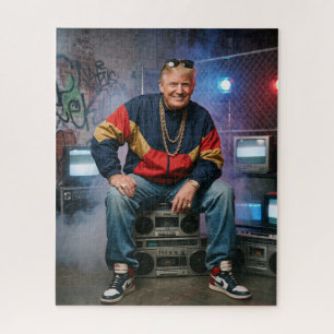 Puzzle Trompetero de Trump Hip Hop Cadena de Oro Boombox