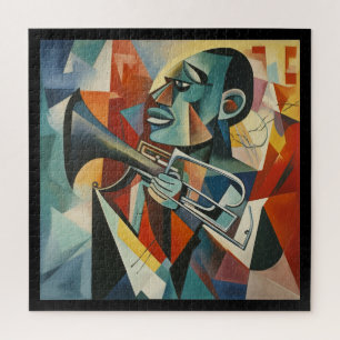 Puzzle Trompetista de Jazz Cubista Abstracto