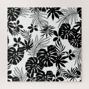 Puzzle Tropicales blancos y negros: Naturaleza silueta