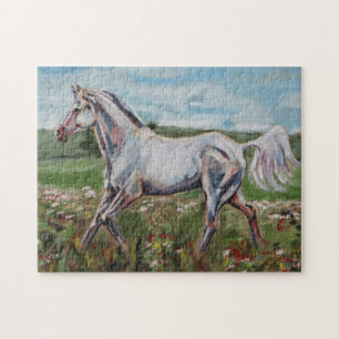 Puzzle Trote de caballos blancos