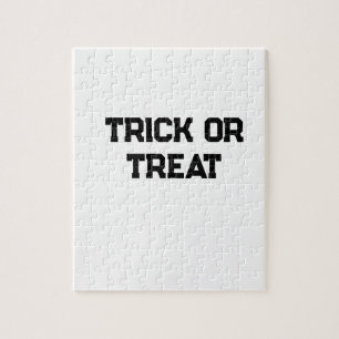 Puzzle Truco o. Trate Halloween espeluznante negro simple
