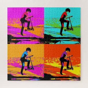 Puzzle Trucos de Scooter Volador Alto - Piloto de Scooter
