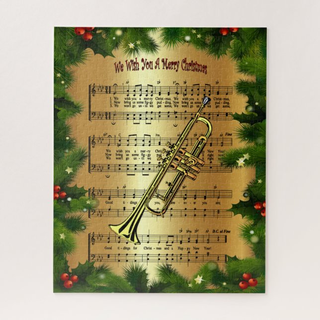 Puzzle Trumpet ~ "Te deseamos una feliz Navidad" ~ (Vertical)