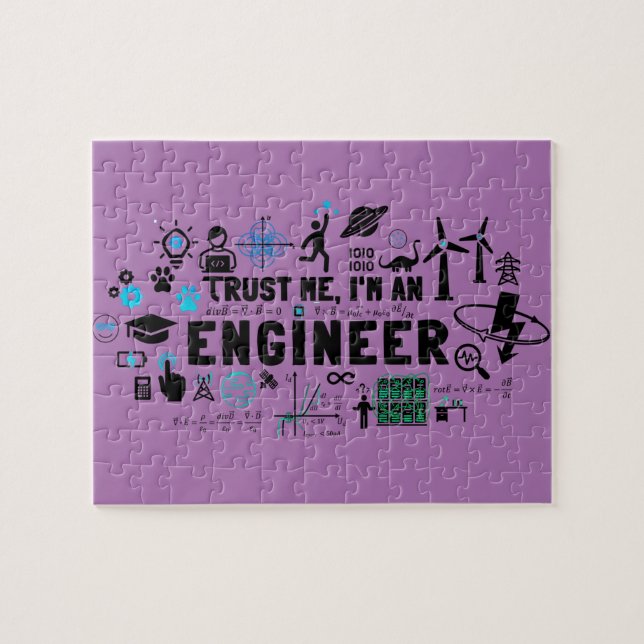 Puzzle TRUST ME, I'M AN ENGINEER feat Maxwell Gleichungen (Horizontal)
