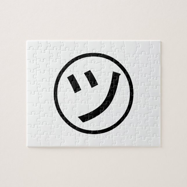 Puzzle ㋡ Tsu Kana Katakana Sonriente Emoji / Emoticon (Horizontal)