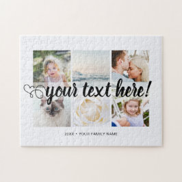 Puzzle Tu collage personalizado de 6 fotos y texto