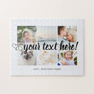 Puzzle Tu collage personalizado de 6 fotos y texto