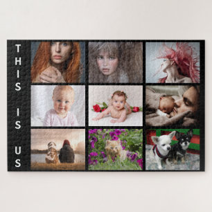 Puzzle TU familia y mascotas colocan en negro