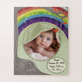 Puzzle Tu foto de bebé arco iris cute árbol y pájaros
