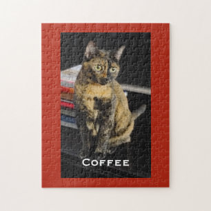 Puzzle Tu foto de mascota, nombre, fondo rojo, personaliz