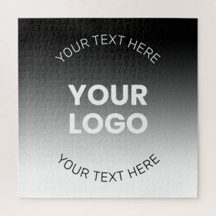 Puzzle Tu Logo Gradiente Negro y Blanco Editable Modern