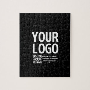 Puzzle Tu logotipo con código QR editable y texto