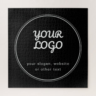 Puzzle Tu logotipo diseño negro y blanco elegante