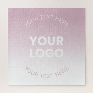 Puzzle Tu Logotipo Moderno Rosa Polvo y Ombre Blanco