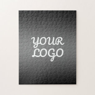 Puzzle Tu logotipo y ombre de color gris oscuro moderno e