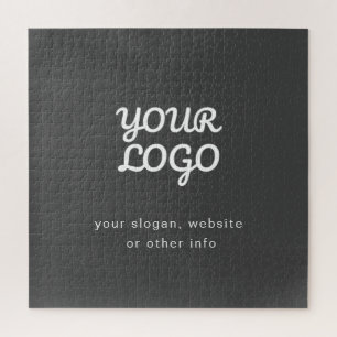 Puzzle Tu logotipo y texto de negocio Oscuro gris elega
