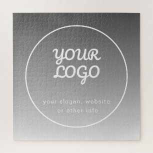 Puzzle Tu logotipo y texto editable Ombre gris oscuro