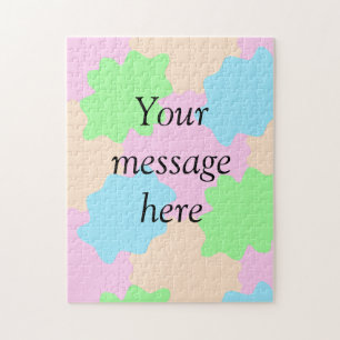 Puzzle Tu mensaje aquí añadir texto nombre boho colorido