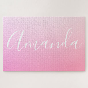 Puzzle Tu nombre o palabra gradiente rosa ombre