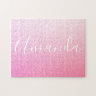 Puzzle Tu nombre o palabra gradiente rosa ombre