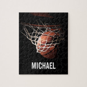 Puzzle Tu nombre, Personalizable, arte de básquetbol
