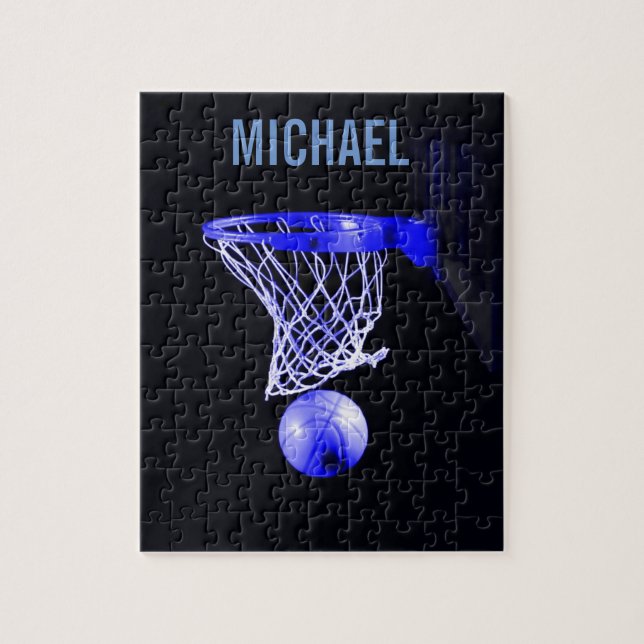 Puzzle Tu nombre Personalizable Basketball Arte Pop Art (Vertical)