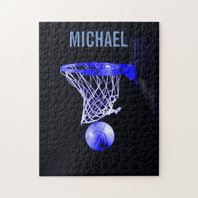 Puzzle Tu nombre Personalizable Basketball Arte Pop Art (Vertical)
