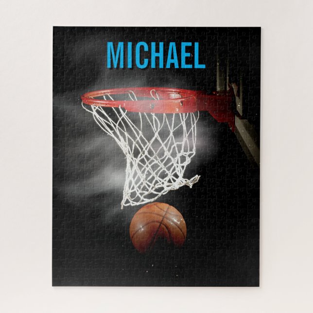 Puzzle Tu nombre Personalizable Basketball Arte Pop Art (Vertical)