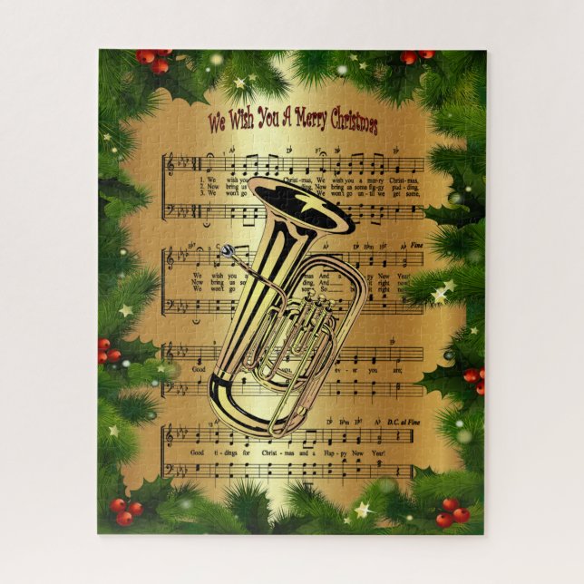 Puzzle Tuba~ "Te Deseamos Una Feliz Navidad" ~ (Vertical)