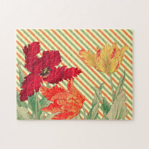 Puzzle Tulip Trio Vintage Retro Art