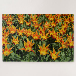 Puzzle Tulipán de flor de lirio "Vuela lejos". Naranja.