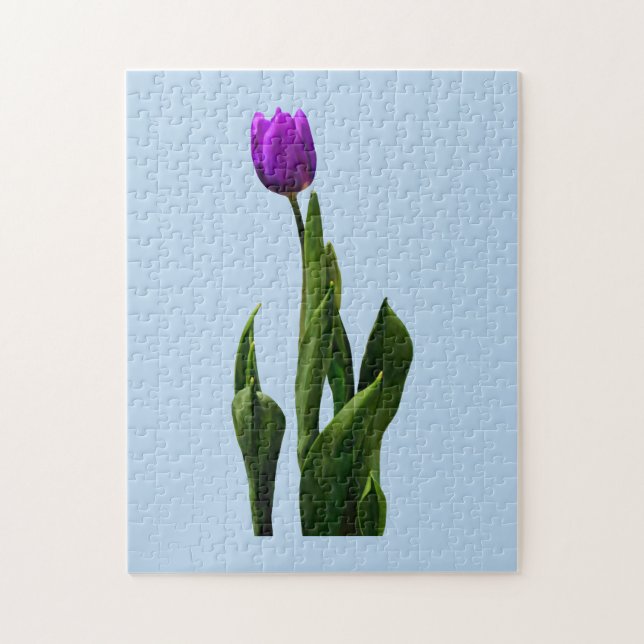 Puzzle Tulipán púrpura simple (Vertical)