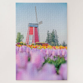 Puzzle Tulipán y molino de viento